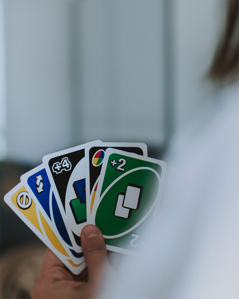 Playing a game of Uno