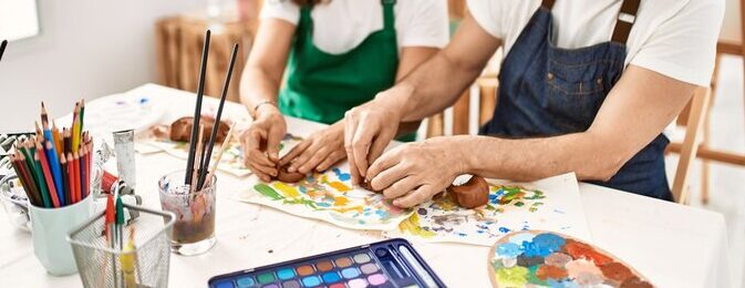 older people doing crafts